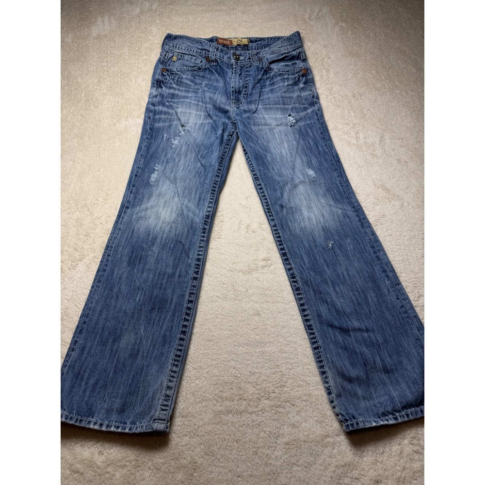 Big Star Jeans Size 34R Men's Blue Denim Distressed Bootcut